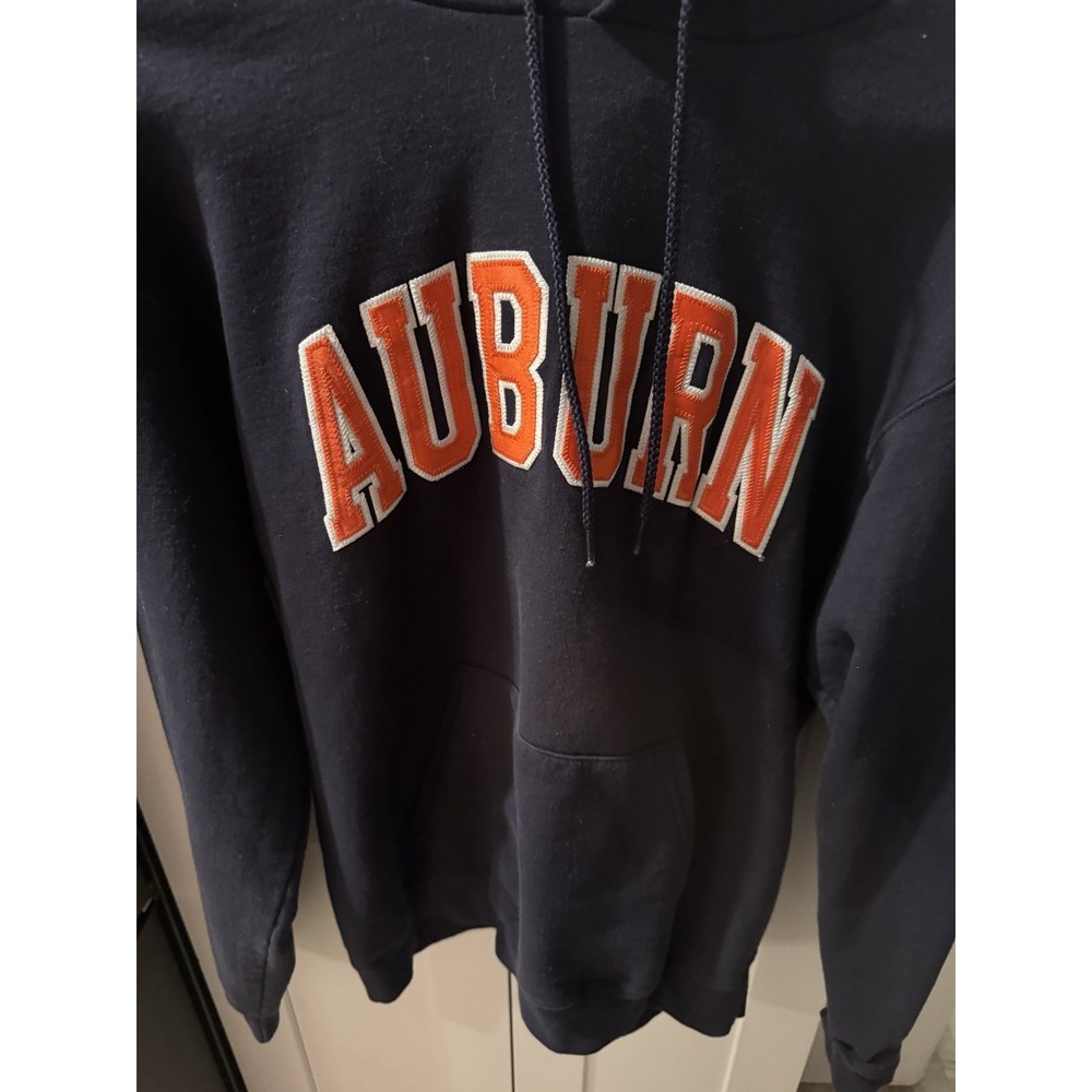 Auburn Tigers Hoodie Mens Large Champion Embroidered‎ War Eagle NCAA Navy L